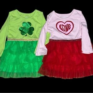Wonder Nation 18M Holiday Tutu Dress Bundle | Valentine’s & St. Patrick’s Day